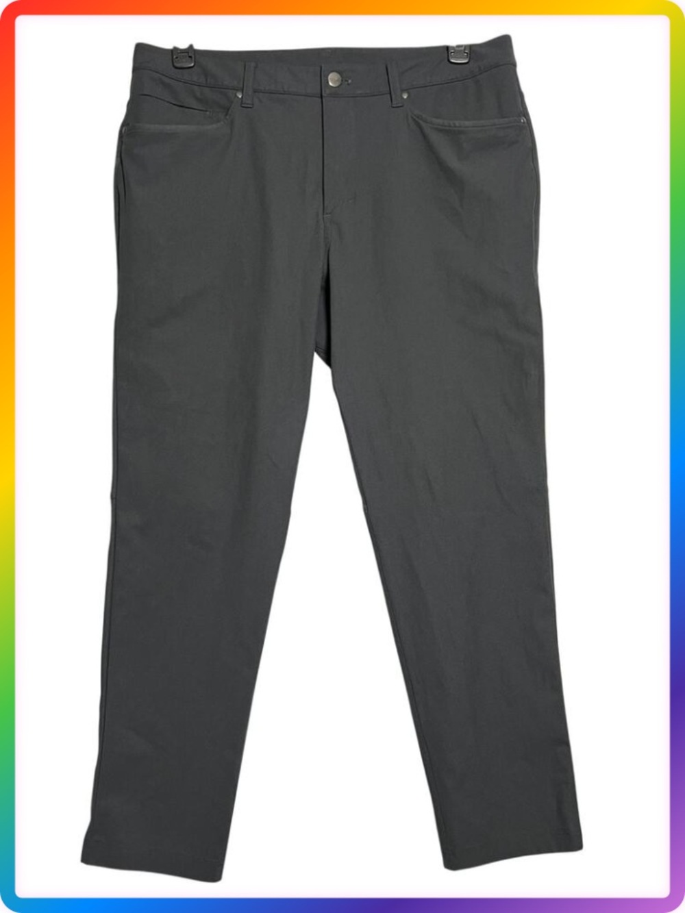 Lululemon ABC Slim Fit Chino Pant MENS 34x28 Black Gray 5-Pocket Warpstreme